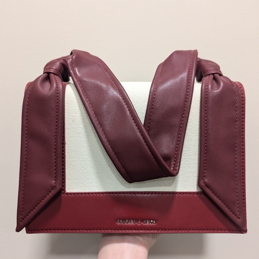 Charles & Keith Red and Ivory Crossbody Bag